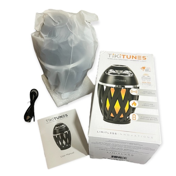 TikiTunes WiFi Bluetooth LED Outdoor Waterproof Flame Torch Wireless Speaker - Picture 15 of 16